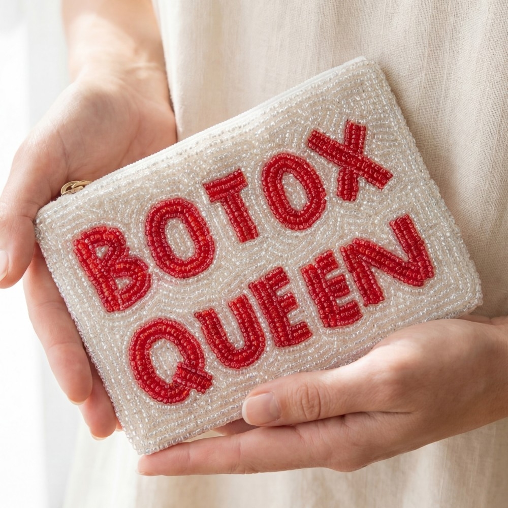 Botox Queen Beaded Coin Purse