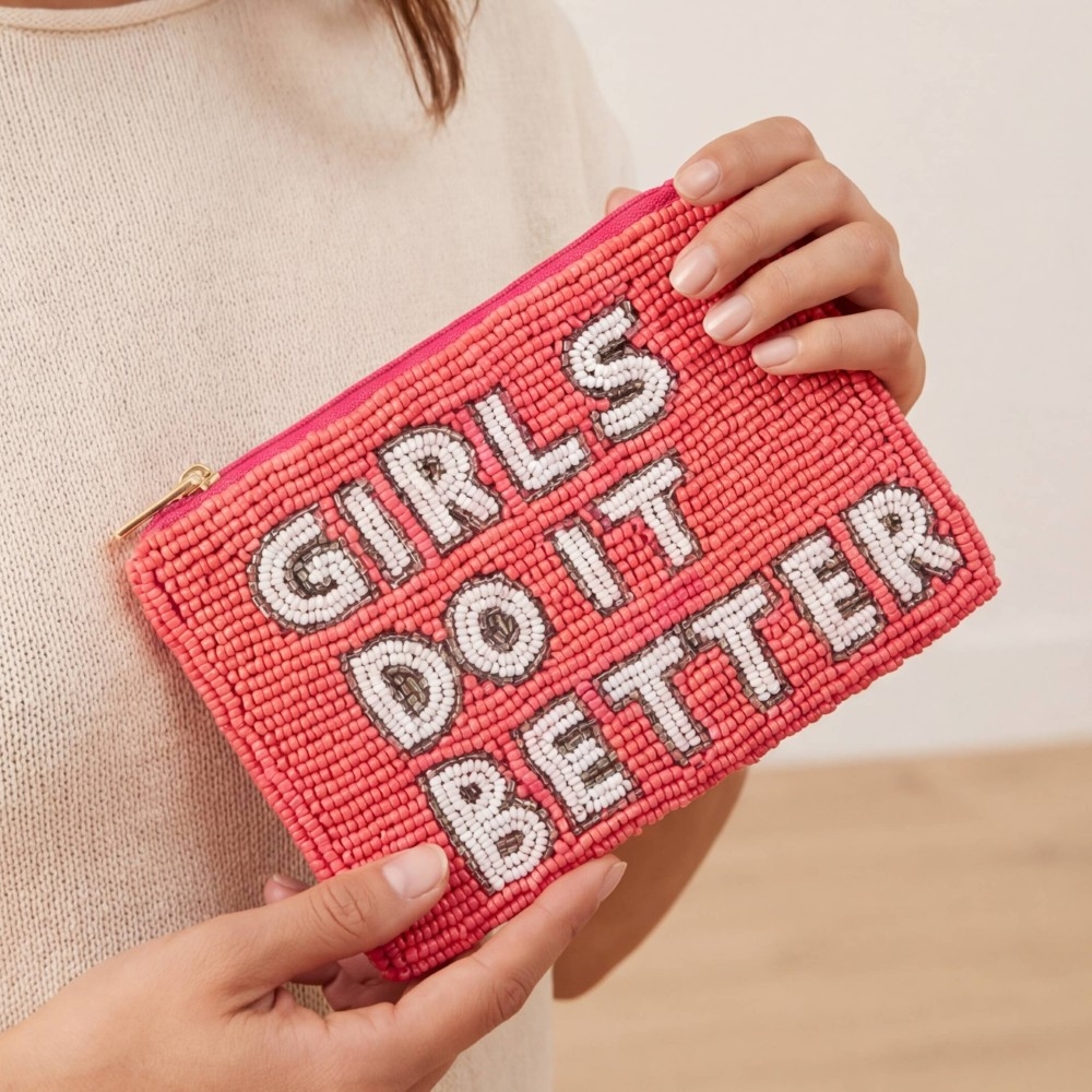 Girls Do It Better Beaded Coin Purse