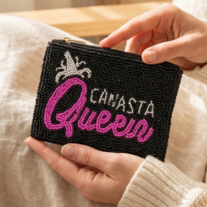 Canasta Queen Beaded Coin Purse