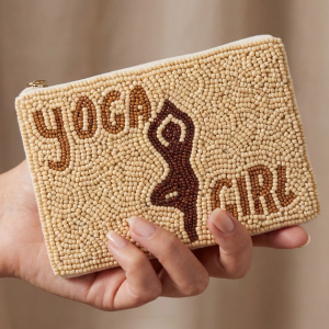 Yoga Girl Beaded Coin Purse