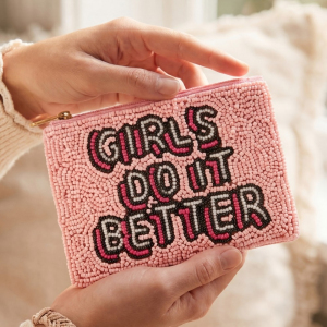 Girls Do It Better Beaded Zip Coin Purse