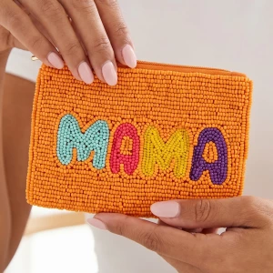 Mama Multicolor Beaded Coin Pouch