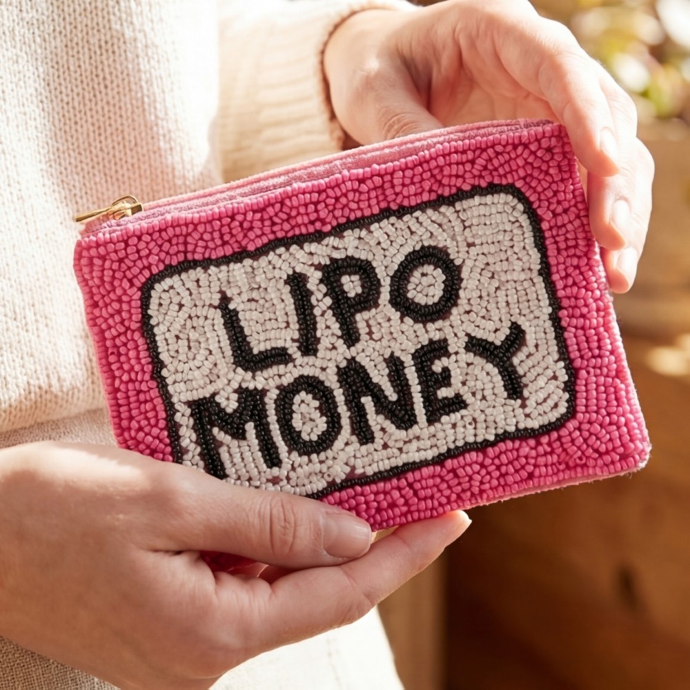 Lipo Money Beaded Zip Coin Purse
