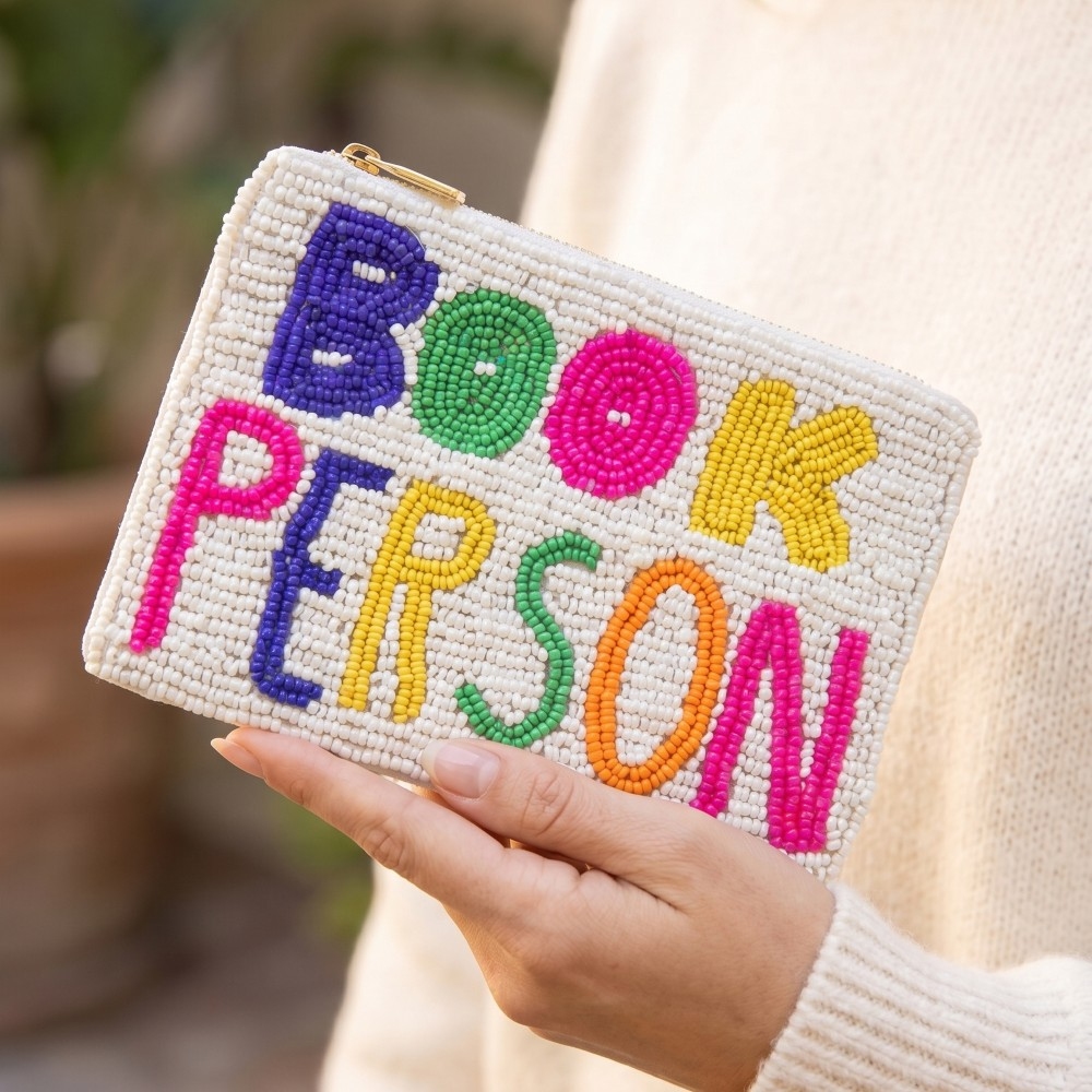 Book Person Colorful Beaded Coin Purse