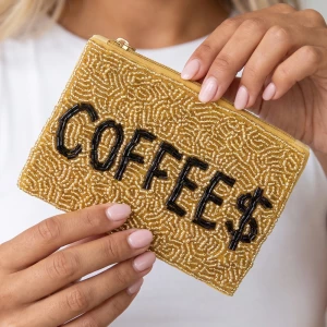 Coffee Money Seed Bead Coin Purse