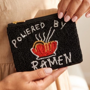 Powered By Ramen Beaded Coin Purse
