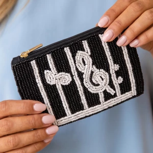 Love Seed Bead Zip Coin Purse