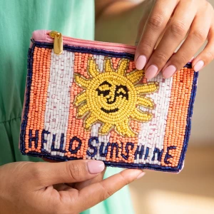 Hello Sunshine Beaded Coin Purse