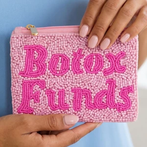 Botox Funds Slogan Beaded Coin Pouch