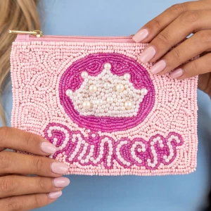 Princess Crown Seed Bead Coin Purse