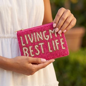 Living My Best Life Beaded Coin Pouch