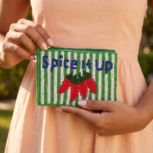 Spice It Up Chili Pepper Beaded Coin Pouch