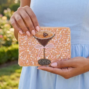 Espresso Martini Sequin Beaded Coin Pouch