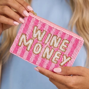 Wine Money Beaded Coin Purse