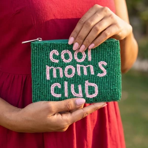 Cool Moms Club Beaded Coin Pouch