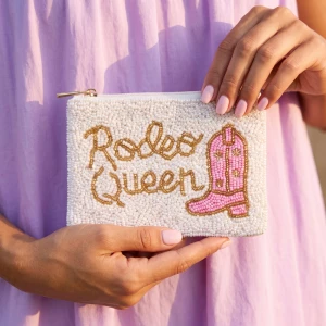 Rodeo Queen Boot Beaded Coin Pouch
