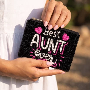 Best Aunt Ever Beaded Coin Pouch