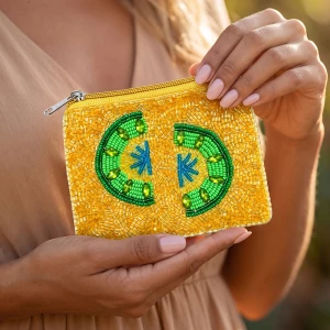 Beaded Lime Slice Coin Pouch