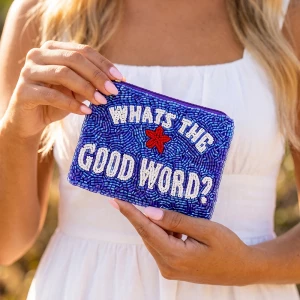 Beaded Whats The Good Word Coin Pouch