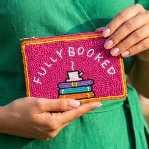 Fully Booked Book Stack Beaded Coin Pouch