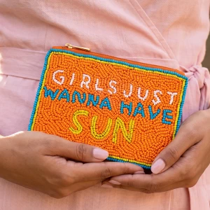 Girls Just Wanna Have Sun Beaded Coin Pouch