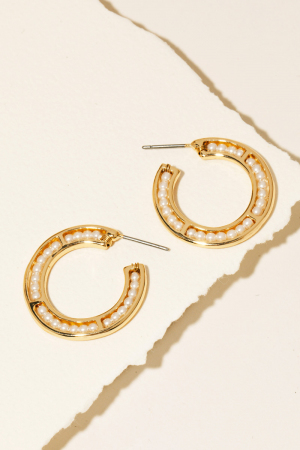 Pearl Hoop Earrings