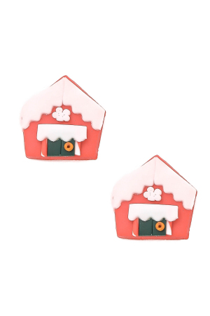 Mini Gingerbread House Christmas Earrings