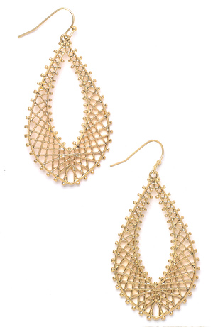 Ornate Tear Drop Dangle Earrings