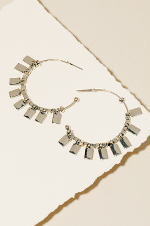 Metallic Beaded Hoop Earrings