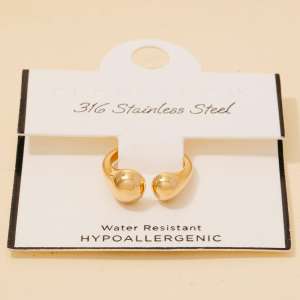 Secret Box Stainless Steel Tear Wrap Around Open Band Ring