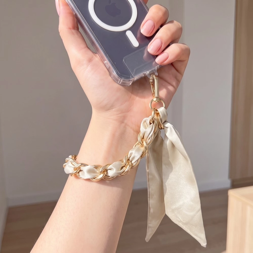 Satin Scarf Chain Bag Charm