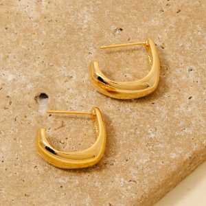 Simple Squared Wide Hoop Earrings