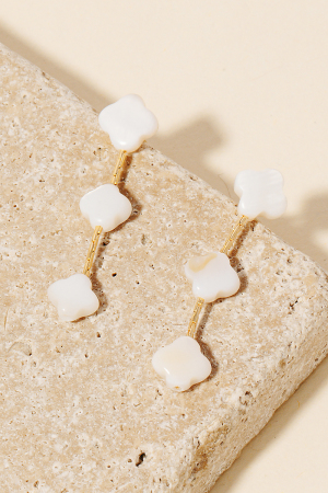 Triple Shell Clover Dangle Chain Earrings