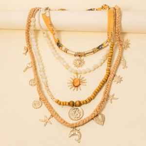 Layered Assorted Sea Life Charms Necklace