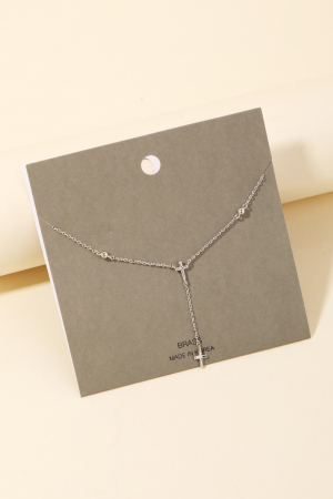 Cross Charms Y Chain Necklace