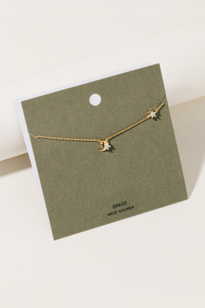 Rhinestone Star Moon Chain Necklace
