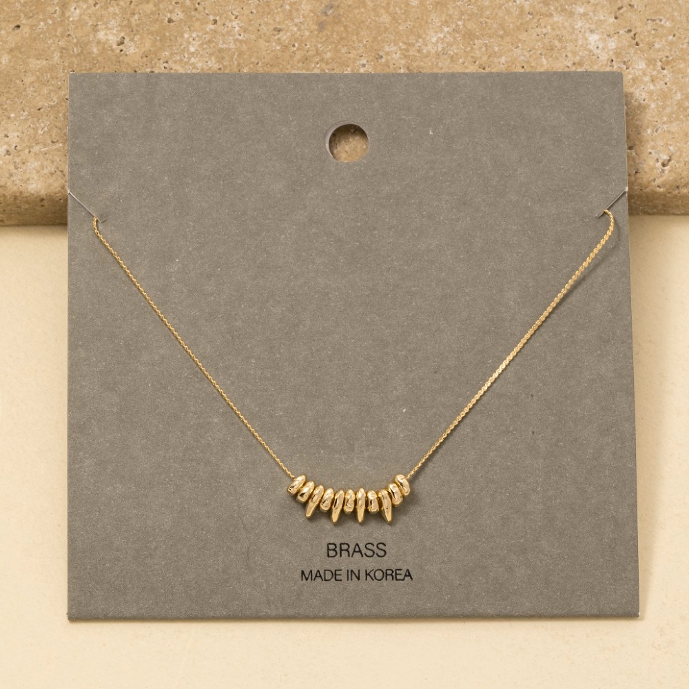 Metallic Stone Charms Necklace