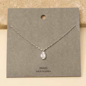 Baguette Gem Pendant Dainty Chain Necklace