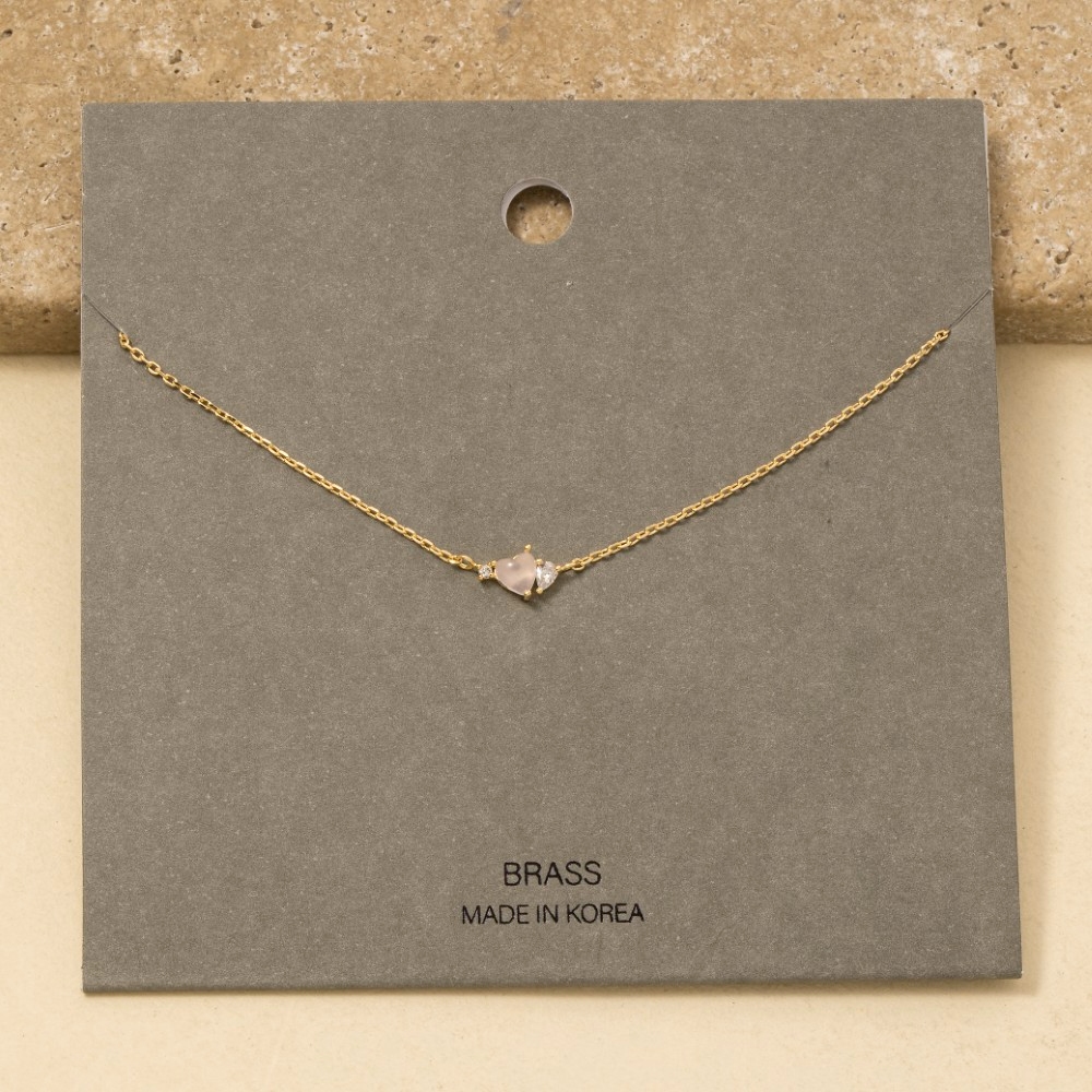 Mini Glass Heart Pendant Necklace