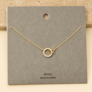 Pave Hoop Pendant Dainty Chain Necklace