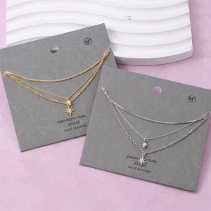 Layered North Star And Pearl Charm Necklace