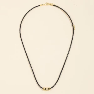 Cord Necklace With Pave Cz Rondelle Beads