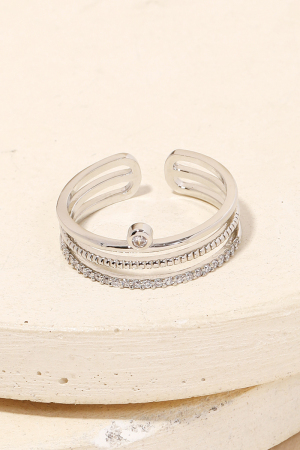 Triple Band Rhinestone Fashion Ring