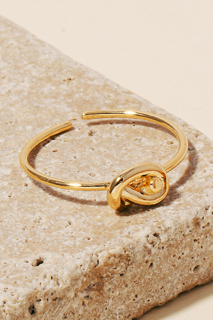 Dainty Metallic Knot Open Band Ring