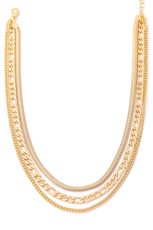 Multi Strand Chain Link Necklace
