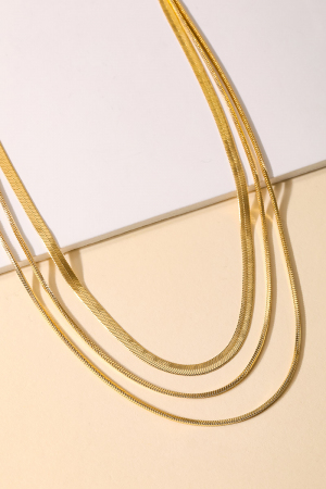 Multi Strand Snake Classic Chain Necklace