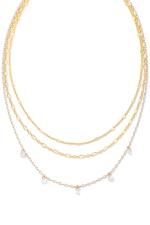 Layered Two Tone Chain Necklace