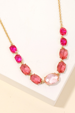 Rhinestone Gradient Charms Chain Necklace