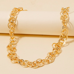 Intricate Ring Link Classic Chain Necklace