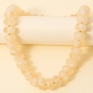 Large Faceted Marble Resin Beaded Necklace